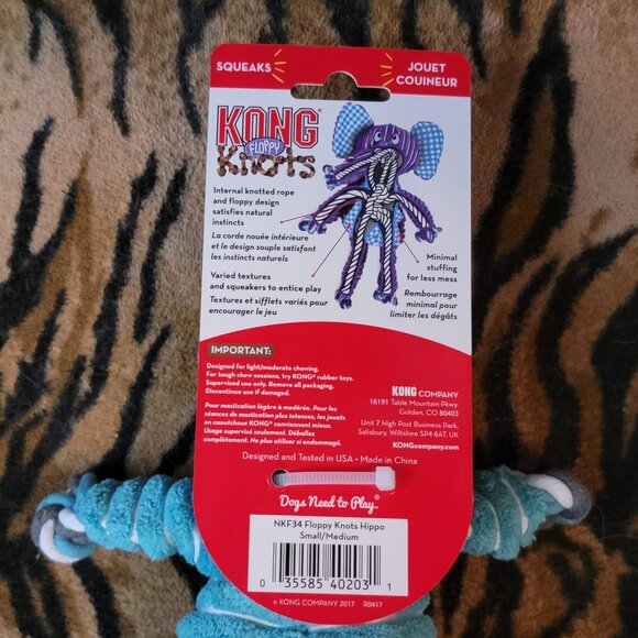 Kong Dog Knots Floppy Hippo small New! - Picture 3 of 3